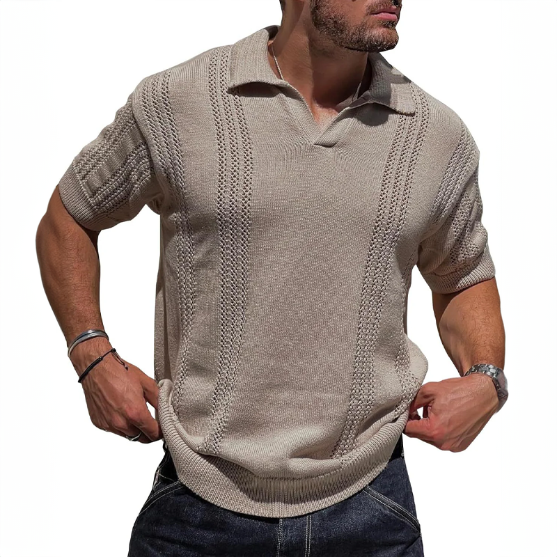 PIERRE-CÔTE KNITTED POLO SHIRT