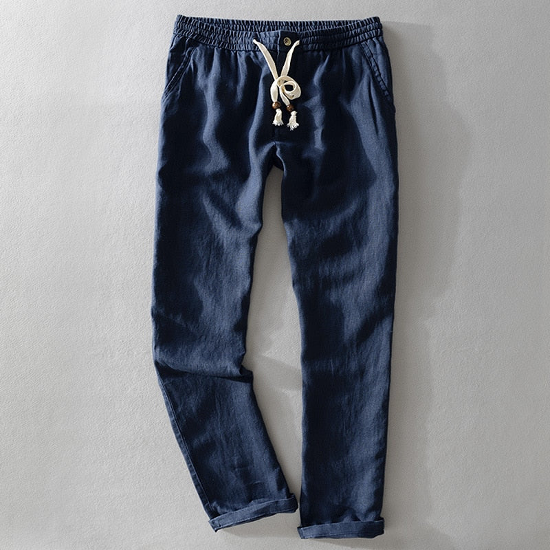 LUCIANNO RELAXED-FIT LINEN PANTS