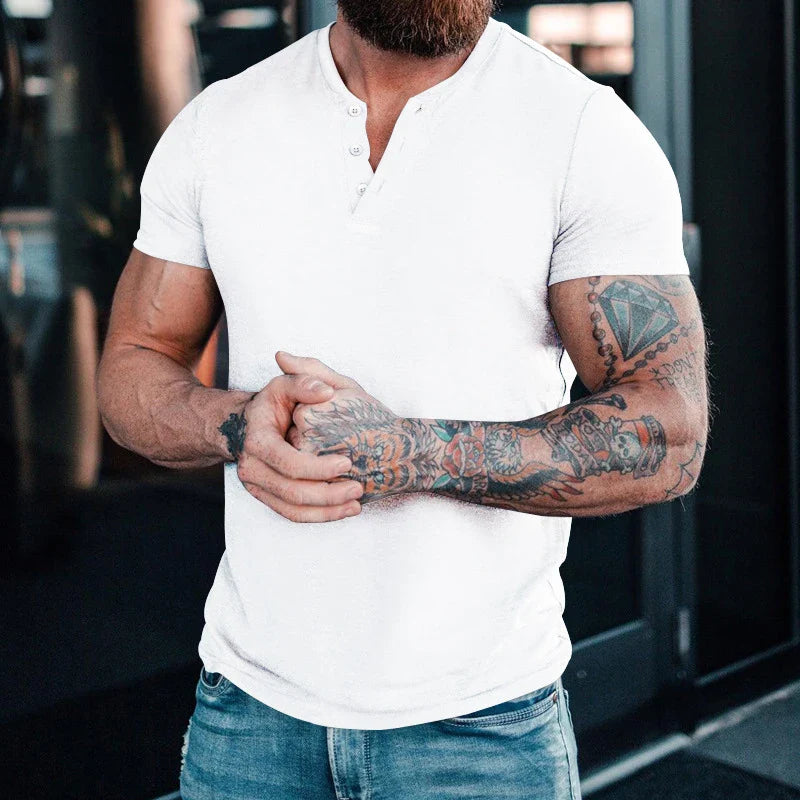 ARLO MUSCLE-FIT HENLEY SHIRT