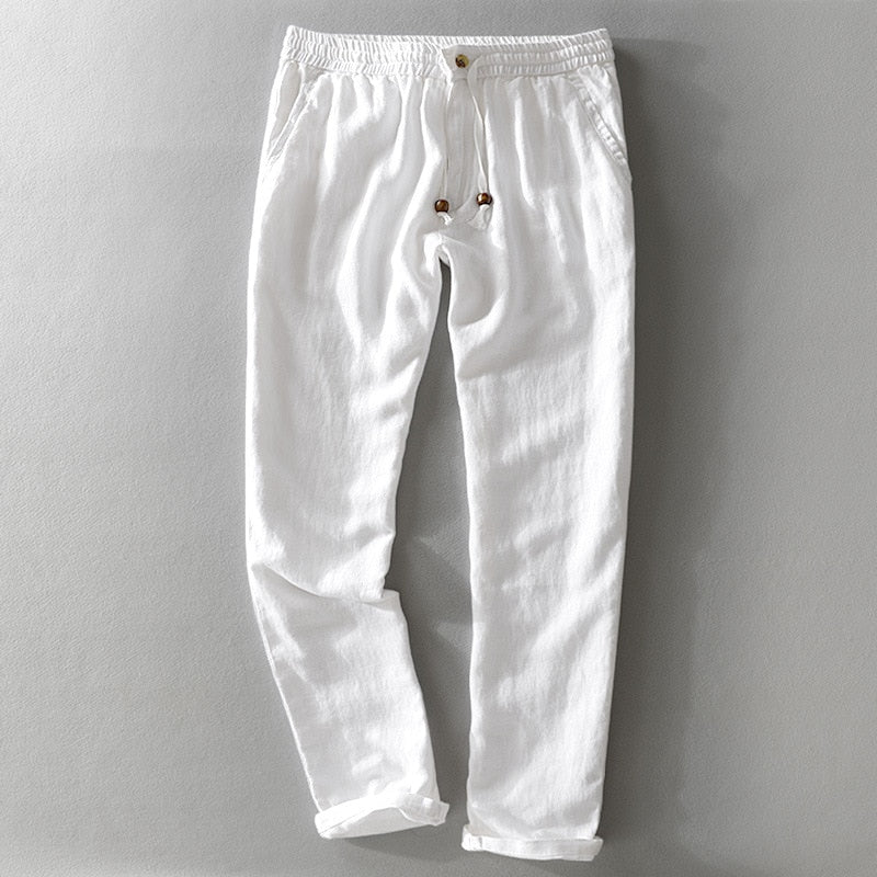 LUCIANNO RELAXED-FIT LINEN PANTS - Tribal Studios
