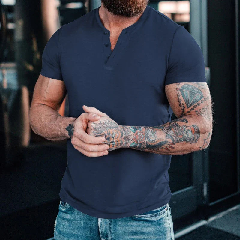 ARLO MUSCLE-FIT HENLEY SHIRT