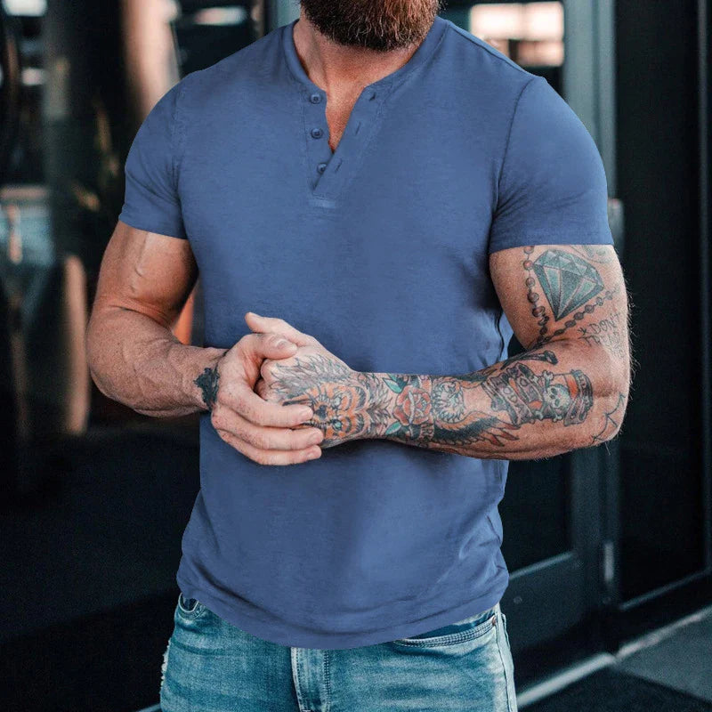 ARLO MUSCLE-FIT HENLEY SHIRT