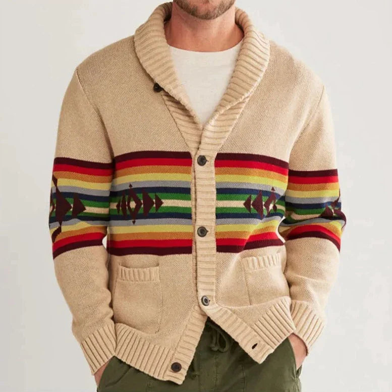 VALENTINO VIRGIN WOOL JACQUARD CARDIGAN