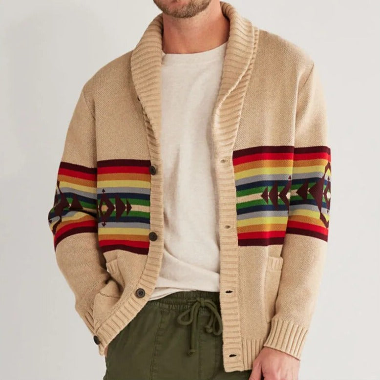 VALENTINO VIRGIN WOOL JACQUARD CARDIGAN