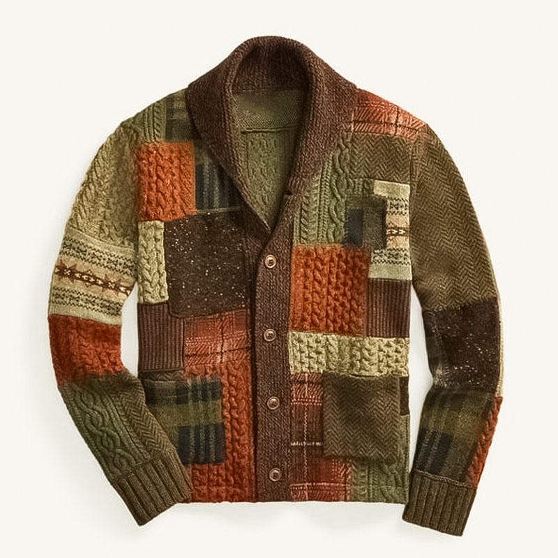 ADRIEN-REMY VINTAGE PATCHWORK CARDIGAN