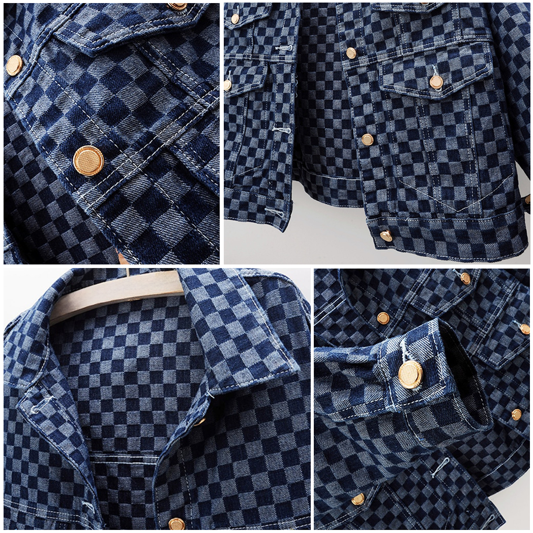 L'AURABLEND CHECKERED DENIM JACKET