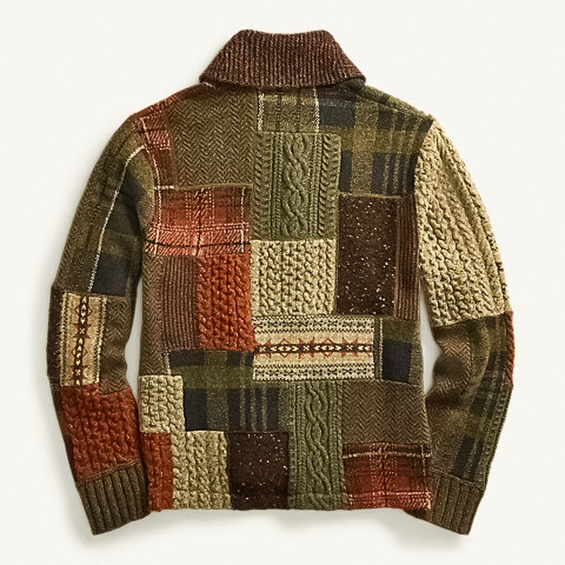 ADRIEN-REMY VINTAGE PATCHWORK CARDIGAN