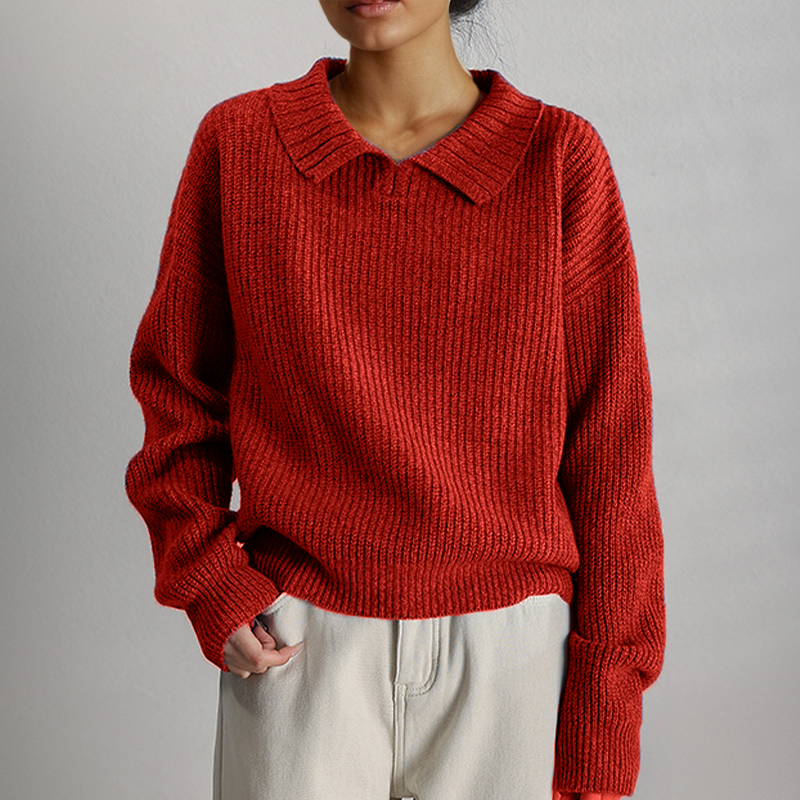 BRIELLE SOFT KNIT MERINO WOOL SWEATER